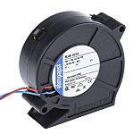 Ventilador centrífugo ebm-papst de 75.5 x 75.2 x 27mm, alim 24 V dc, caudal 28m³/h, 57dB, 4400rpm