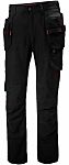 Pantalones de trabajo para Mujer, cintura 27plg, pierna 30plg, Negro, Duradero, Algodón, poliéster Luna 27plg 68cm